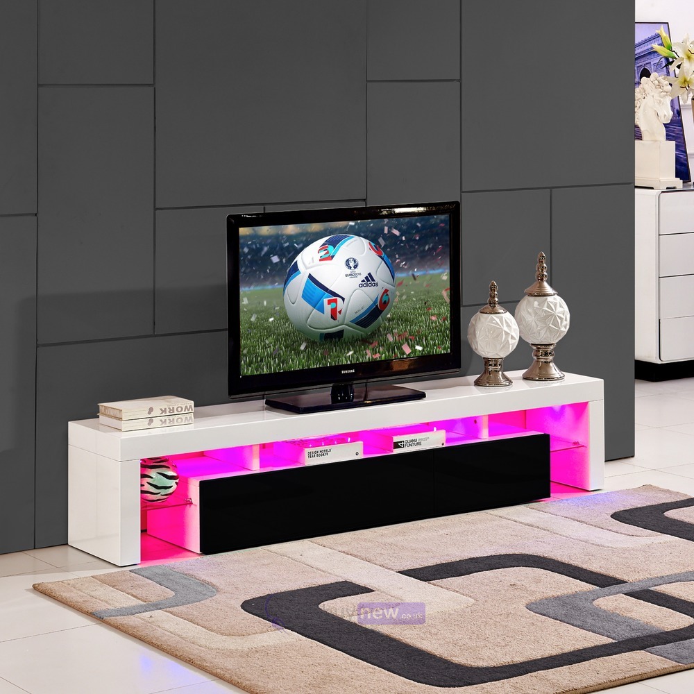 AVC TVS-8 TV Entertainment Cabinet Wt/Blk | WhyBuyNew