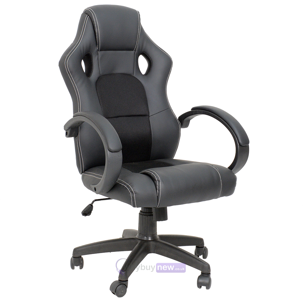 Office Chair Avc Executive Racing Gaming Sports Bucket Seat Black