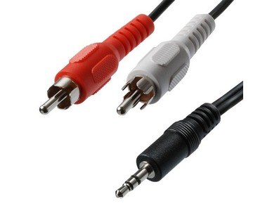 3.5mm Stereo Jack 2x RCA Phono Cable