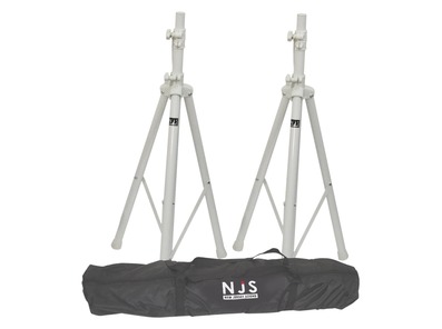 NJS White Speaker Stands & Carry Bag Kit