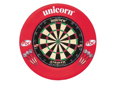 Unicorn Striker Board & Surround with 2 Sets of Darts