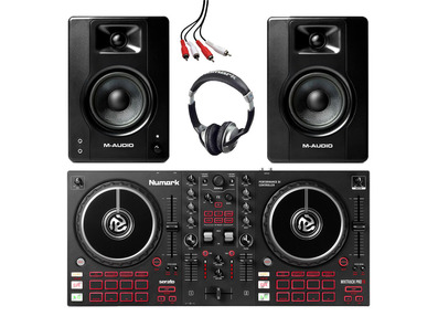Numark Mixtrack Pro FX + M-Audio BX3 (Pair) with Headphones + Cable