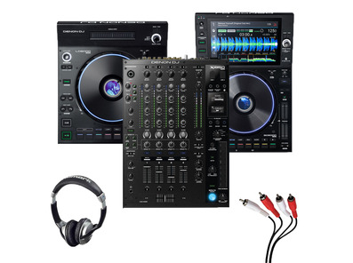 Denon LC6000 + SC6000 + X1850 Mixer with Headphones + Cable 