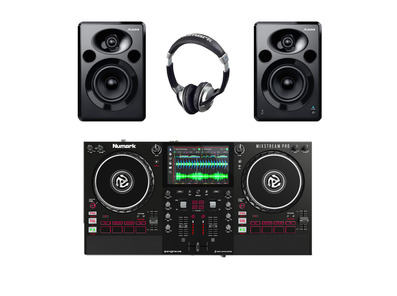 Numark Mixstream Pro + Alesis Elevate 5 MKII + Headphones