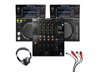 Pioneer XDJ-700 (Pair) + DJM-900 NXS2 with Headphones + Cable
