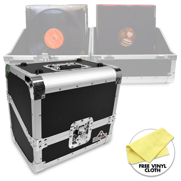 Gorilla GC-DJ80B 80x 12/" Vinyl Record Storage Box Carry Case 50//50 Style