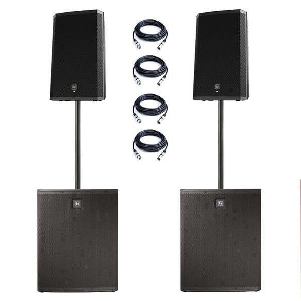 EV Electrovoice Pair ZLX12P ELX118P Active Powered PA System Speakers