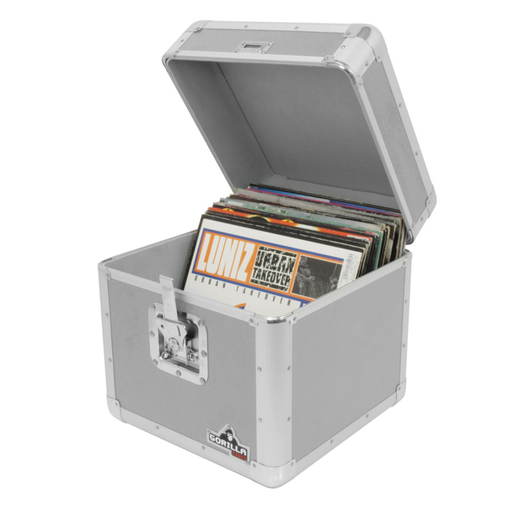 Gorilla LP100 Vinyl Record Storage Case Silver (Holds 100)