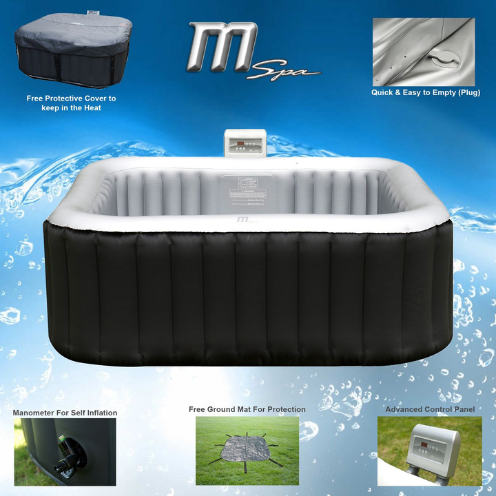 MSPA Alpine Luxury Inflatable 2+2 Jacuzzi Spa Hot Tub System