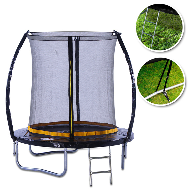 Kanga 6ft Trampoline With Enclosure, Ladder And Anchor Kit