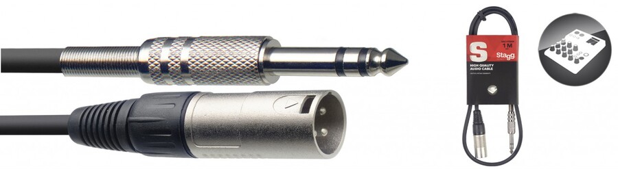 Stagg Stereo Jack to Male XLR Cable Lead