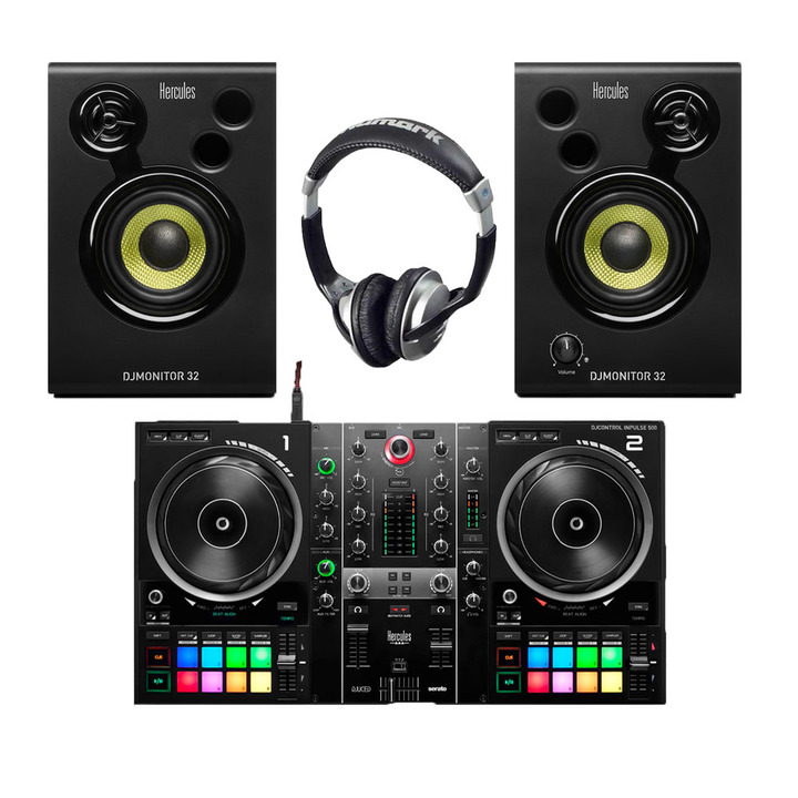 Hercules DJ Inpulse 500 + Monitor 32 with Headphones