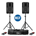 RCF Art 710-A MK4 PA Speaker (Pair) with Stands & Cables