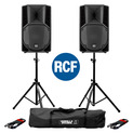 RCF Art 712-A MK4 PA Speaker (Pair) with Stands & Cables