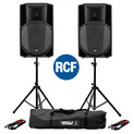 RCF Art 715-A MK4 PA Speaker (Pair) & Stands & Cables