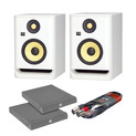 KRK RP8 G4 White Noise (Pair) w/ Isolation Pads + Cable