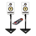KRK RP8 G4 White Noise (Pair) w/ Studio Stands & Cable