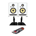 KRK RP7 G4 White Noise w/ Monitor Stands + Cable