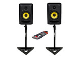 KRK RP5 Classic (Pair) with GSM-100 Stands + Cable